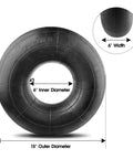 Heavy Duty 15x6.00-6 Inner Tube Replacement For 6.00/6.50-6 Tires With TR87 Bent Valve Stem 15" outer and 6" inner diameter