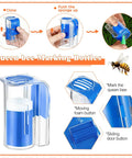 Beekeeping Starter Kit 11 Piece Queen Bee Marking Set with blue plastic marking bottle and sliding door button.