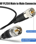 RG8X Coax Jumper Cable 6ft UHF Male to Male Low Loss 50 Ohm CB Antenna Cable for Ham Radio Rig with gold-plated pin