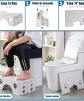 Foldable Toilet Stool 7 Inch Height Portable Travel Foot Stool For Better Squatting Posture Anti Slip Feet in bathroom use
