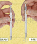 Piercing Taper Ball Grabber Tool Set 14G 16G 18G 20G Stainless Steel for Easy Jewelry Change with insertion pins shown in hand use