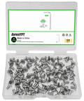 100 Pack M4x8mm 304 Stainless Steel Flat Head Socket Cap Screws With Full Thread Allen Drive Countersunk Bolts in storage case.