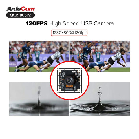 120FPS Global Shutter Mono USB Camera Module With 1280x800 800P High Speed UVC Webcam And 130 Degree Wide Angle M12 Lens