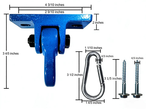 Heavy Duty Swing Set Brackets Kit With 2 Blue A Frame Brackets And 4 Swing Hangers For Backyard Playground Mounting Hardware Included Built From 100 Percent Aluminum Alloy One Piece Mold Technology No Joints Waterproof And Dustproof Built To Last