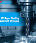 Three Eighths Inch Bridge Construction Reamer Drill Bit Pro Grade M2 HSS Taper Chucking Reamer in drilling machine