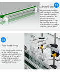 Pro Grade Automatic Liquid And Honey Filling Machine With Four Headed Conveyor Belt showing conveyor belt and four filling heads for efficient bottling.