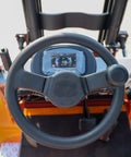 Electric Pallet Stacker Heavy Duty Forklift 1 To 3 Ton Capacity Compact Design dashboard and steering wheel view.