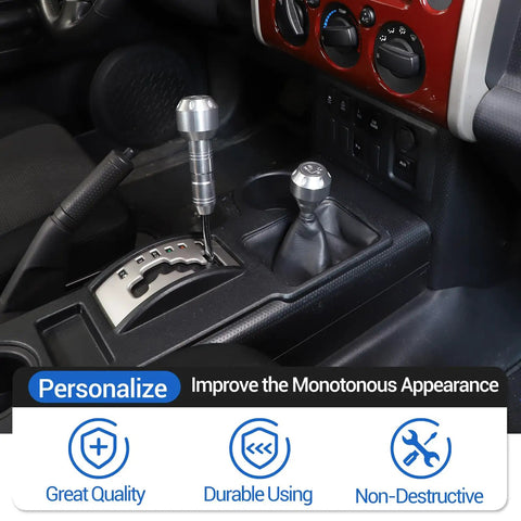 Toyota FJ Cruiser Gear Shifter Head Replacement Kit Slick Aluminum Alloy Shift Knob Silver Upgrade For 2007 2021 Models