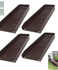 Heavy Duty Gutter Downspout Splash Blocks To Keep Your Backyard Dry And Foundation Safe 16 Inch Brown Four Pack for rain drainage