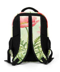 Back view of Red Pink Poppy Watercolor Printed Backpack For Unisex Everyday Carry Ready Large Capacity Carryall Bag Durable Polyester