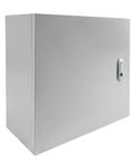 Heavy Duty Rock Solid Carbon Steel Electrical Junction Box 16 X 16 X 8 Inch with lockable door, perfect for indoor/outdoor use.
