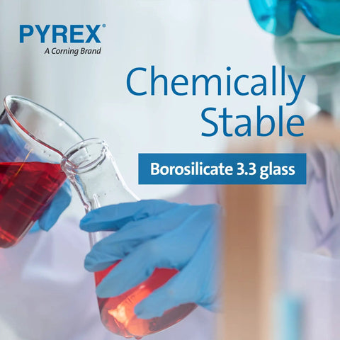 Scientist pouring liquid using Griffin Borosilicate Glass Beaker Low Form With Pouring Spout 600 mL Two Pack Durable Laboratory Glassware