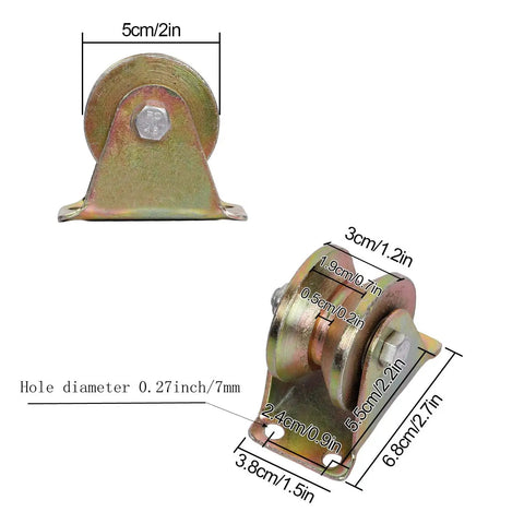 4 Pcs 2 Inch V Groove Wheel Set For Beefy Heavy Duty Caster Wheels Sliding Gates 1045 Steel High Load Up To 660 Lbs diagram