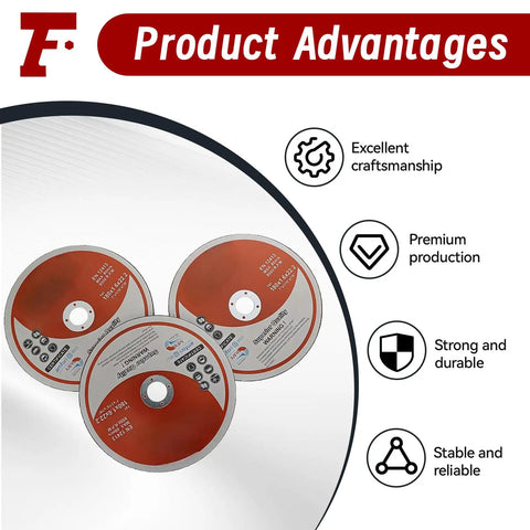 100 Pack 7 Inch Cut Off Wheels For Metal And Stainless Steel Seven Eighths Inch Arbor One Sixteenth Inch Thick Self Sharpening Premium Heavy Duty Abrasive Discs For Fast Clean Cuts with product advantages shown as excellent craftsmanship, premium production, strong and durable, stable and reliable.