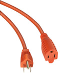 Outdoor Extension Cord 25 Ft 16 Gauge SJTW Flexible Vinyl Jacket Bright Orange UL Listed For Yard Tools And Lawn Equipment