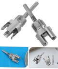 2 Piece Heavy Duty Carbon Steel Pipe Threader Kit For Internal And External Threading, featuring dual head threading tools.