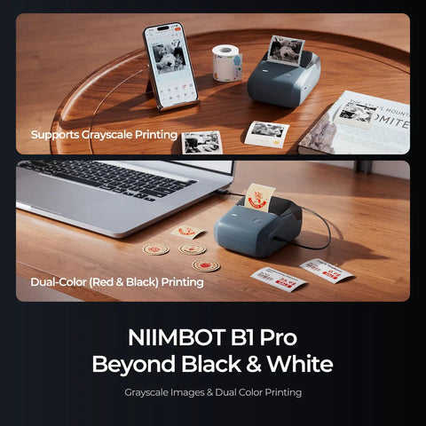 Fresh Wireless Bluetooth Label Maker Featuring 300Dpi Hd Print Quality For Photos And Stickers, Dope Blue Finish on wooden desk.