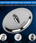 High Pressure Rain Shower Head With All Metal Stainless Steel Build 8 Inch Chrome Rainfall Showerhead Delivers Strong Water Flow