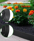 Durable 60 Foot Landscape Edging Kit With 60 Stakes 2 Inch Tall Border For Lawn And Flower Beds Quick No Dig Install Easy Setup Plastic Edging For Landscaping Paver Edge Black showing thickness comparison.