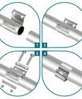 LWNWPPER exhaust clamps, 2.5-inch, 304 stainless steel, 2 pcs for pipes.