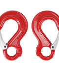 Clevis Slip Hook G80 Rotary Eye Hoist Hook With Lock For Safe Lifting, 4 Pack, Heavy Duty Forged Steel Red Rigging Hardware
