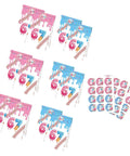 Ice Cream Themed Paper Food Bags With Dope Decorative Stickers, Black Party Packaging For Snacks And Gifts, Easy Organization Pouches