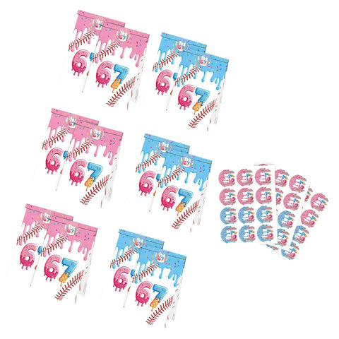 Ice Cream Themed Paper Food Bags With Dope Decorative Stickers, Black Party Packaging For Snacks And Gifts, Easy Organization Pouches