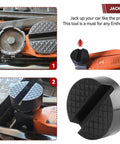 Two Pack Rubber Jack Pad For Trolley Floor Jack Disk Pad Adapter Pinch Weld Jack Anti Slip Rail Frame Support Block For Vehicle Lift Axle Stand Grippy Heavy Duty Rubber Cushion Shields Car Body Side Skirts Easy Mount installed on jack.