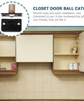 Premium Stainless Steel Door Ball Catch 10 Or 15 Pack Top Mount Closet Latch Hardware Set With Adjustable Elastic Clamp mounted on cabinet.