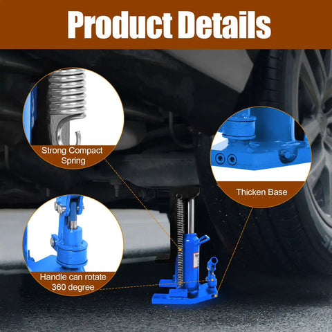 Heavy Duty Hydraulic Toe Jack 20 Ton Car Lift Rig With Heat Treated Steel Body shown with strong spring and thick base.