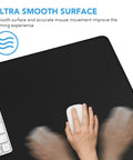 Hand using mouse on Extra Large Gaming Mouse Pad 31.5 By 15.7 Inch Desk Mat With Non Slip Rubber Base Waterproof Edges