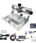 3 Axis Desktop CNC Router Kit 3018 with GRBL Control for Wood, Plastic, PCB and Engraving, parts and accessories displayed