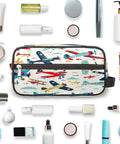 Cartoon Colorful Airplane Travel Makeup Bag For Women And Men Large Cosmetic Wash Bag Dopp Kit with toiletries and makeup items