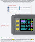 6 To 60V To 0 To 50V 20A DC Buck Converter Module With Voltmeter And USB Bluetooth Case showing display settings
