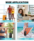 Portable Waterproof Security Lock Box With Combination Lock used in travel, office, sports, and beach settings; durable ABS shell.