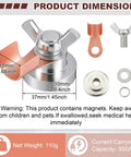 Product dimensions of 2 Pack Welding Magnetic Grounding Clamps for Fast Grounding and Solid Welds, Large Suction Magnetic Heads.
