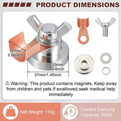 Product dimensions of 2 Pack Welding Magnetic Grounding Clamps for Fast Grounding and Solid Welds, Large Suction Magnetic Heads.