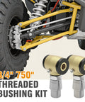 Beefed Up Three Quarter Inch Threaded Bushing Kit For Four Link Suspension With Adjustable Chromoly Polyurethane Bushings