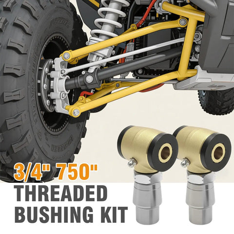 Beefed Up Three Quarter Inch Threaded Bushing Kit For Four Link Suspension With Adjustable Chromoly Polyurethane Bushings