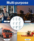 Multi-purpose use of Grease Fittings Kit 110 Pcs Metric And NPT Assortment with cars, motorcycles, trucks, and tractors.