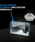 H6054 Standard Go To Multi Purpose Light Bulb Replacement, showing extra strong filament and coated terminals