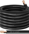 Beefy 35 Foot 6 AWG 3 Conductor NmB Electrical Cable With Ground Solid Copper Wire For Home Run and Heavy Duty Residential Power Upgrades 600 Volt UL Certified Pro Grade Build Quality coiled cable