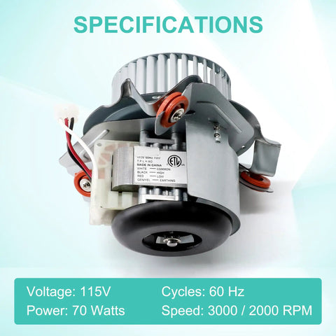 Furnace Draft Inducer Motor Assembly Replacement For Carrier Bryant Payne J238-112-11203 shown with specifications
