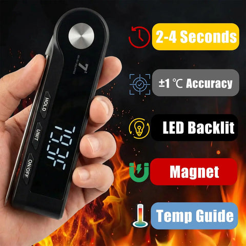 Digital Kitchen Scale With Pull Out Display 0.1g Precision 11 Lb 5 Kg Capacity LED Backlit USB Rechargeable, handheld view.