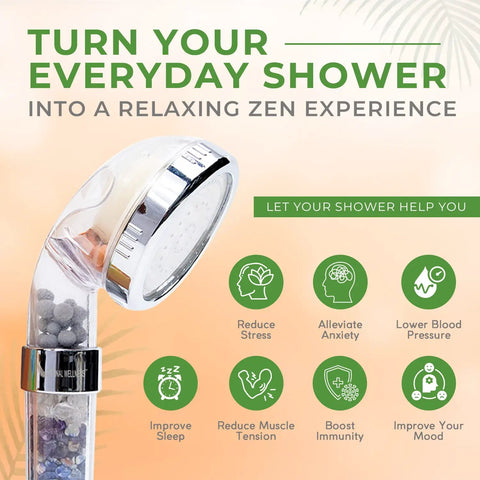 Crystal Chakra Shower Head With High Pressure Flow For Anxiety Relief, Relaxation, And Self Care, LED Mood Lighting, Sleep Aid