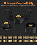 All In One Heat Set Threaded Inserts Kit for 3D Printing M2, M2.5, M3, M4, M5, M6 Brass Knurled Nuts close-up view
