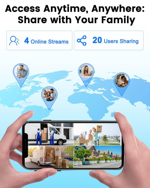 Hands holding smartphone displaying 2K Video Peephole Doorbell Camera With 32GB Memory Card And 4 3 Inch Color Monitor images