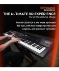 RD2000 EX 88 Key Digital Piano Bundle With Stage Performance Features Dual Sound Engines PHA 50 Hammer Action Keybed shown on stage
