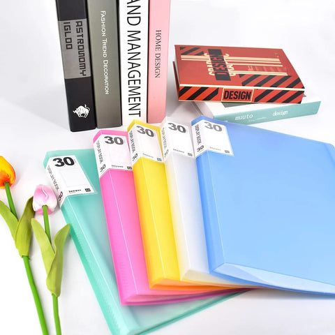 Display Book Binder With Plastic Sleeves Five Pack 30 Pocket Portfolio Binder Set For 8.5x11 Documents Photos Certificates And Artwork