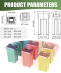 Tough As Nails Square Blade Fuse Assortment Kit With 20A To 60A Specs, featuring six fuses in different amperages for easy installation.